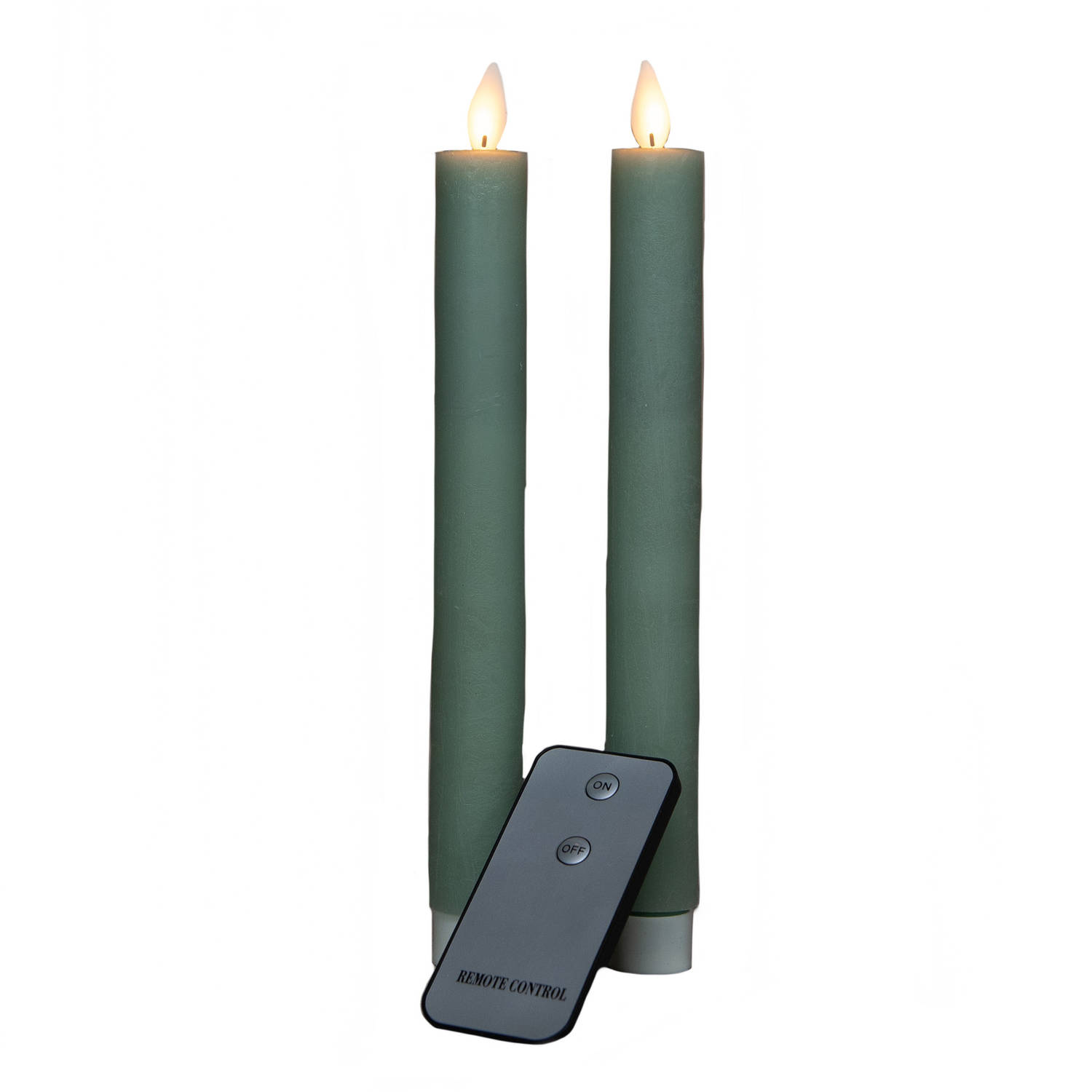 Strippen Respectvol salto Kaarsen set van 2x stuks Led dinerkaarsen jade groen inclusief  afstandsbediening 23 cm - LED kaarsen | Blokker