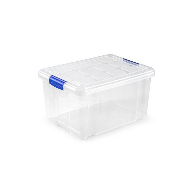 4x Opbergbakken/organizers met deksel 16 liter 40 cm transparant - Opbergbox