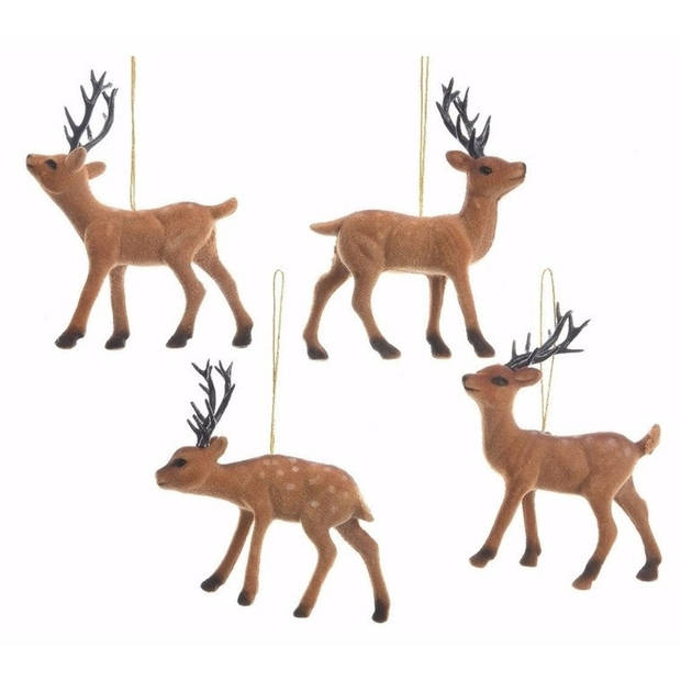 Set van 3x stuks kerstboom hangers rendieren 13 cm - Kersthangers