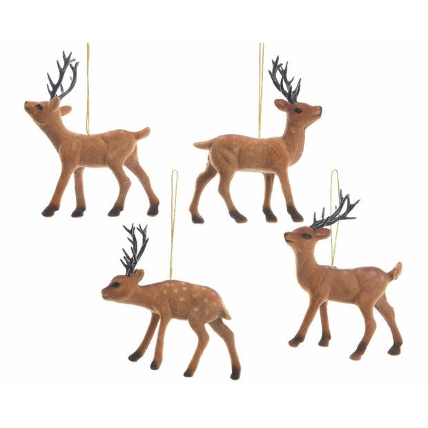 Set van 3x stuks kerstboom hangers rendieren 13 cm - Kersthangers