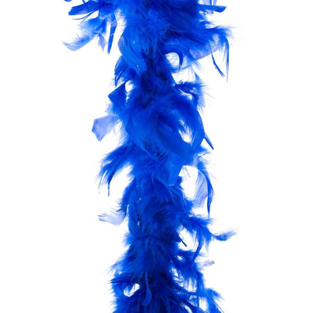 Carnaval verkleed veren Boa kleur blauw 2 meter - Verkleed boa