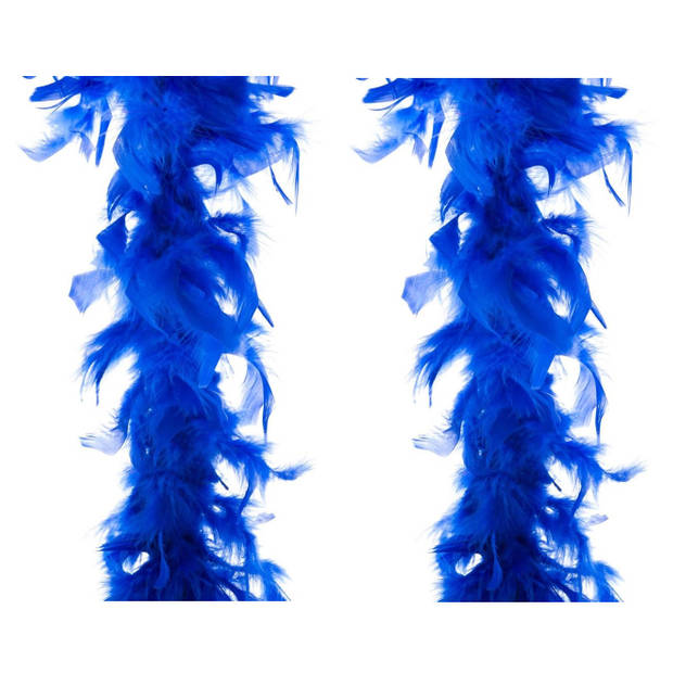 Carnaval verkleed veren Boa kleur blauw 2 meter - Verkleed boa