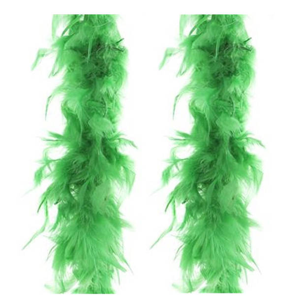 Carnaval verkleed veren Boa - kleur groen - 2 meter - Verkleed boa