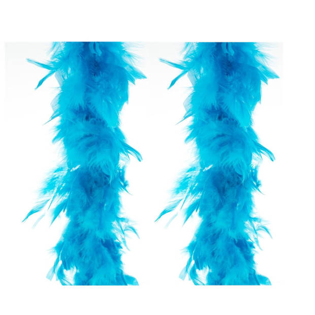 Carnaval verkleed veren Boa - kleur turquoise blauw - 2 meter - Verkleed boa