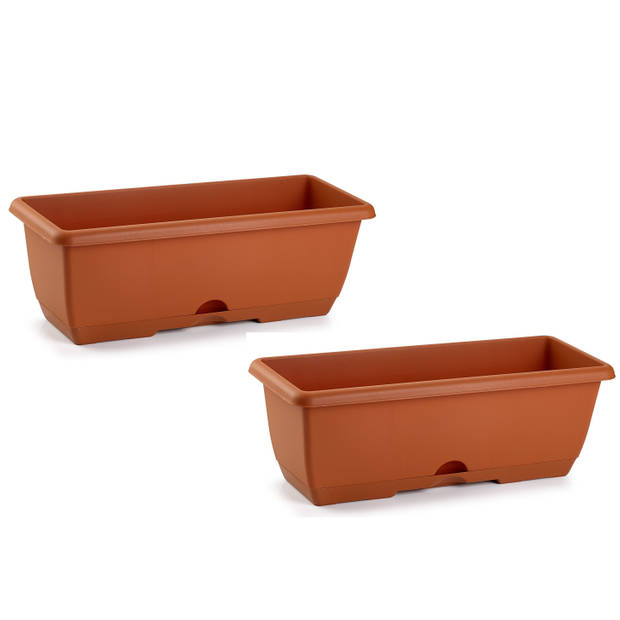 Plantenbak terra cotta rechthoekig 40 x 20 x 17 cm - Plantenbakken