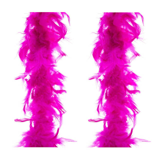 Carnaval verkleed veren Boa - kleur fuchsia roze - 2 meter - Verkleed boa