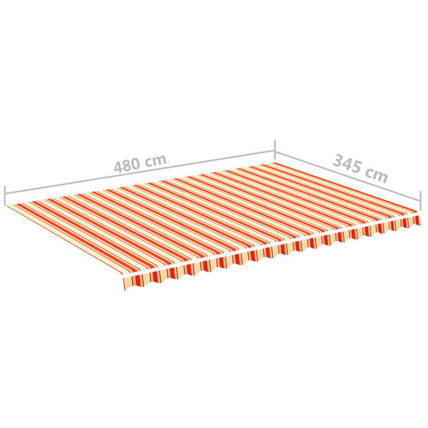 vidaXL Vervangingsdoek voor luifel 5x3,5 m geel en oranje