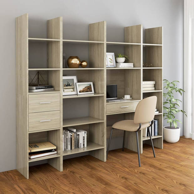 vidaXL Boekenkast 40x35x180 cm bewerkt hout sonoma eikenkleurig