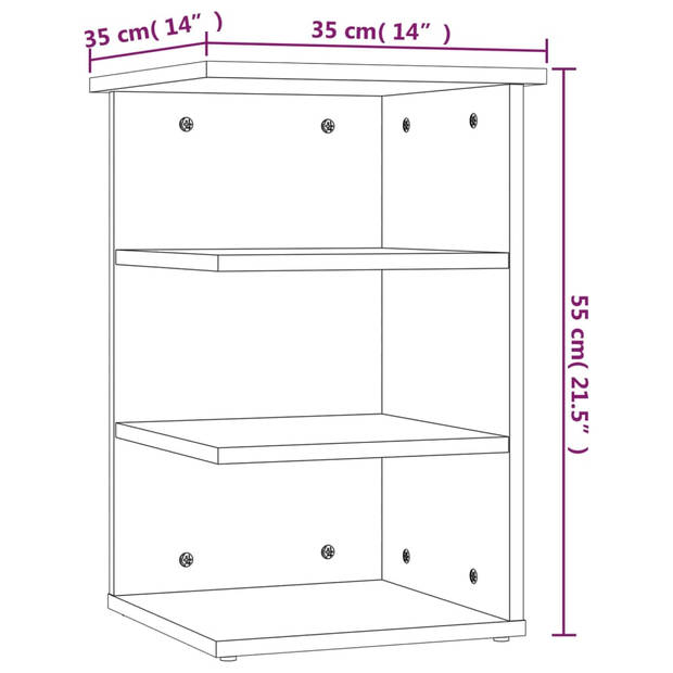 vidaXL Bijzetkast 35x35x55 cm bewerkt hout bruin eikenkleur