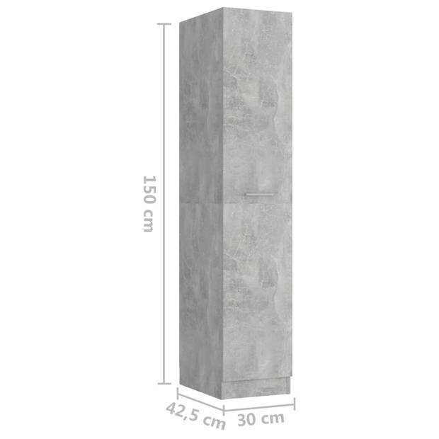 vidaXL Apothekerskast 30x42,5x150 cm spaanplaat betongrijs