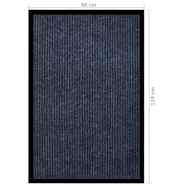 vidaXL Deurmat 80x120 cm gestreept blauw