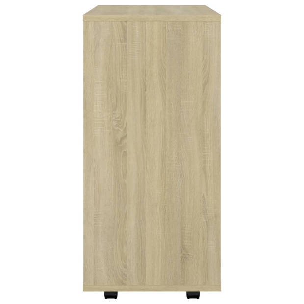 The Living Store Verrijdbare Kast - Sonoma Eiken - 60 x 35 x 75 cm - Duurzaam en Mobiel