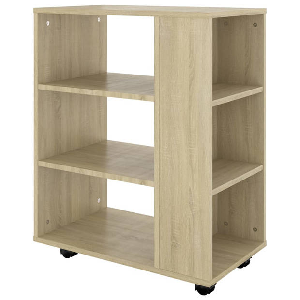 The Living Store Verrijdbare Kast - Sonoma Eiken - 60 x 35 x 75 cm - Duurzaam en Mobiel