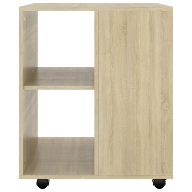 The Living Store Verrijdbare Kast - Sonoma Eiken - 60 x 53 x 72 cm - Duurzaam en functioneel