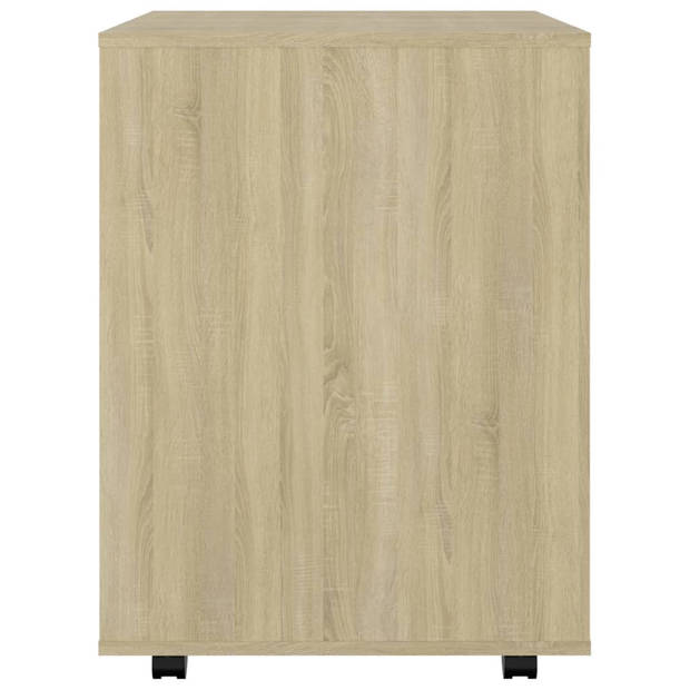 The Living Store Verrijdbare Kast - Sonoma Eiken - 60 x 53 x 72 cm - Duurzaam en functioneel