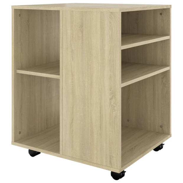 The Living Store Verrijdbare Kast - Sonoma Eiken - 60 x 53 x 72 cm - Duurzaam en functioneel