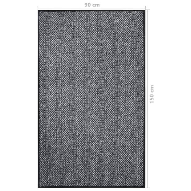 vidaXL Deurmat 90x150 cm grijs