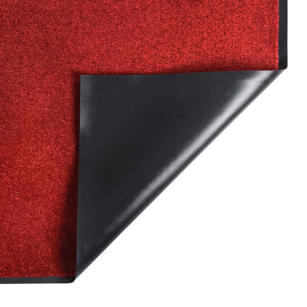 The Living Store Deurmat - 40 x 60 cm - Rood - 100% PP - Velours oppervlak