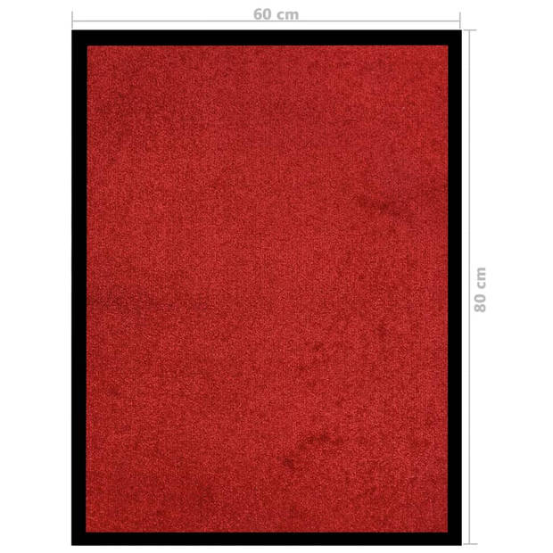 vidaXL Deurmat 60x80 cm rood