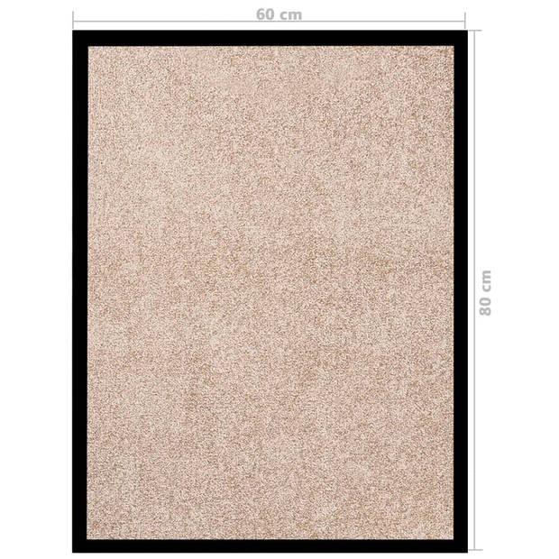 The Living Store Welkomstmat - Deurmat - Beige - 60 x 80 cm - 100% PP gedraaide heatset