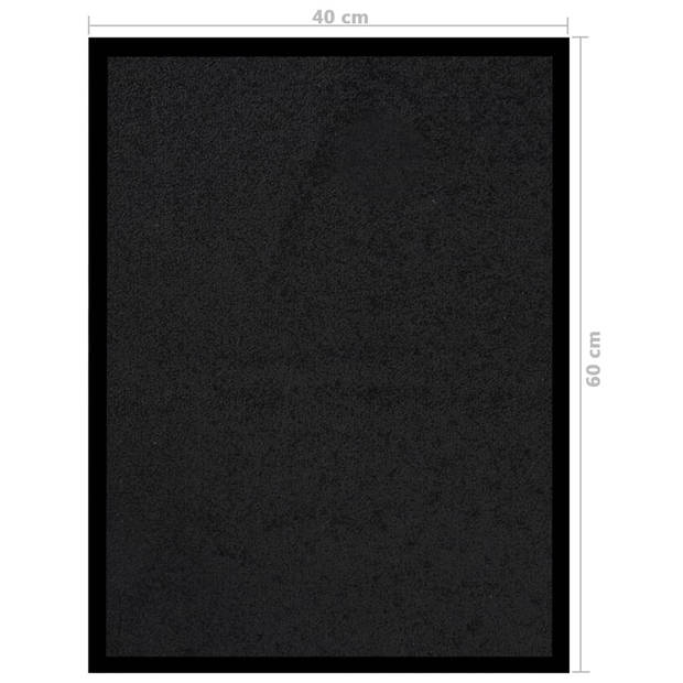 The Living Store Deurmat - 40 x 60 cm - zwart - 100% PP gedraaide heatset - vinyl