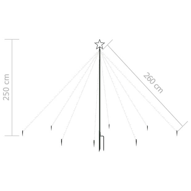 vidaXL Kerstboomverlichting 400 LED's binnen/buiten 2,5 m blauw