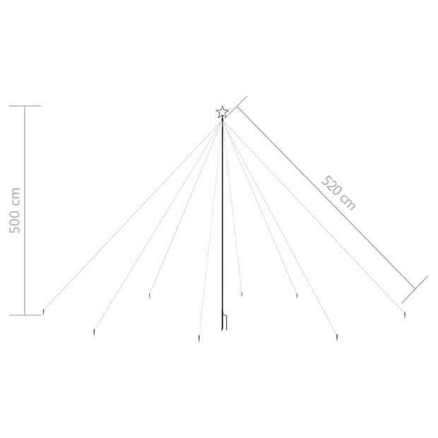 vidaXL Kerstboomverlichting 800 LED's binnen/buiten 5 m koudwit