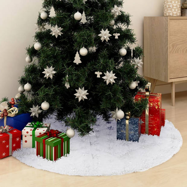 vidaXL Kerstboomrok luxe 122 cm kunstvacht wit