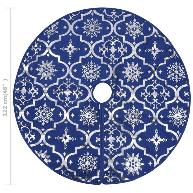 vidaXL Kerstboomrok luxe met sok 122 cm stof blauw