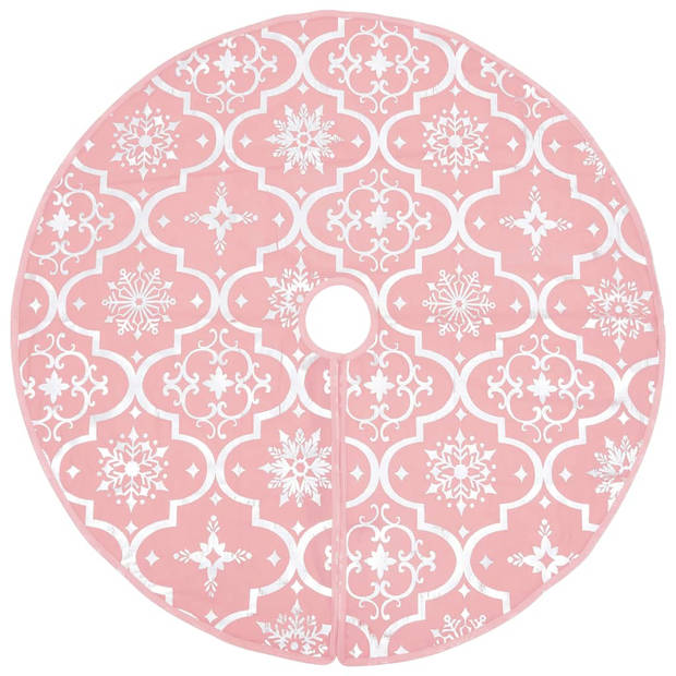 vidaXL Kerstboomrok luxe met sok 150 cm stof roze