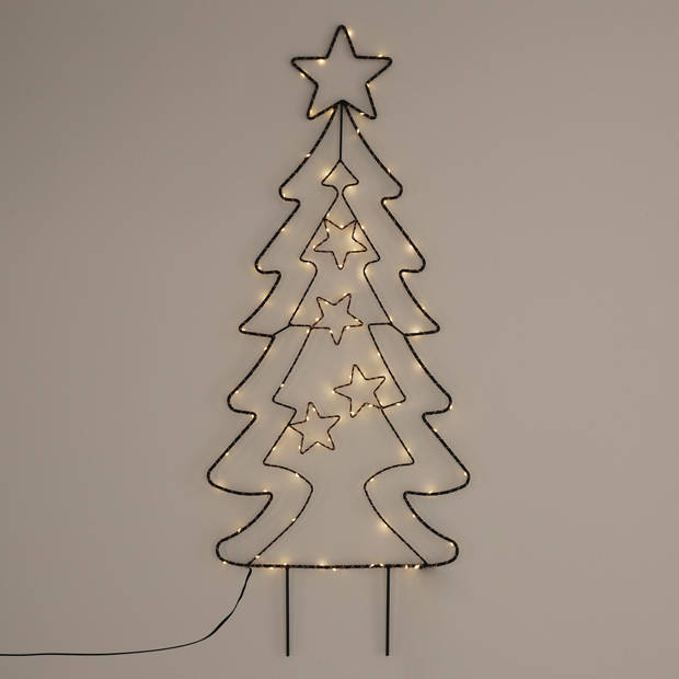 Ambiance Tuinsteker kerstboom met 90 LED's