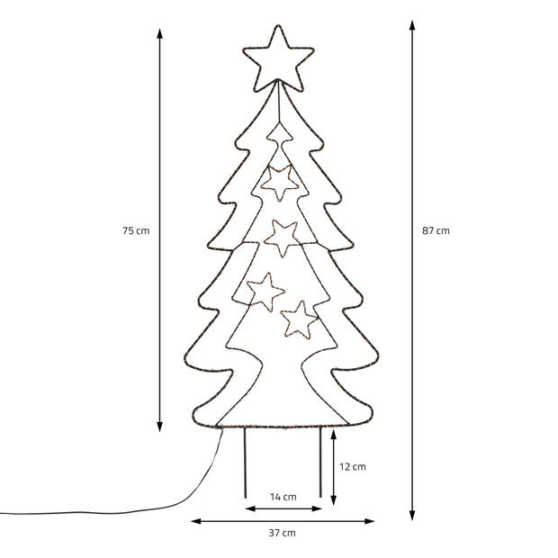 Ambiance Tuinsteker kerstboom met 90 LED's