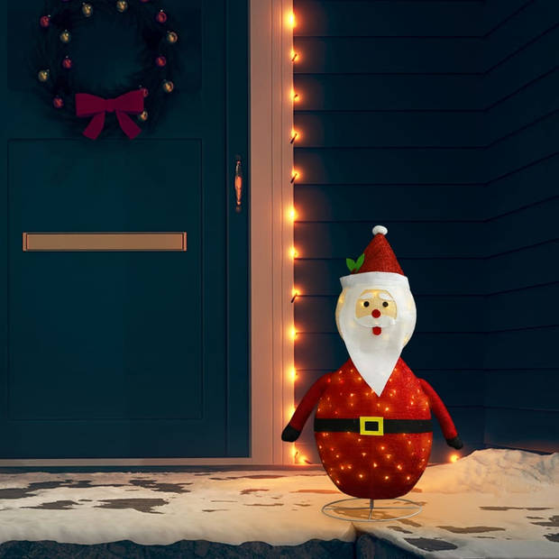 The Living Store Kerstman Rood - Kerstdecoratie - 90 cm - Met 80 LEDs - 8 lichteffecten - Waterdicht