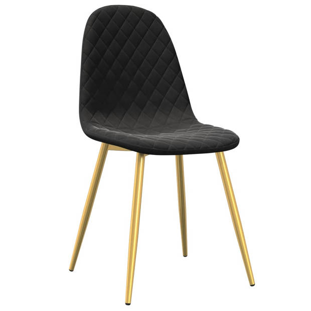 vidaXL Eetkamerstoelen 6 st fluweel zwart