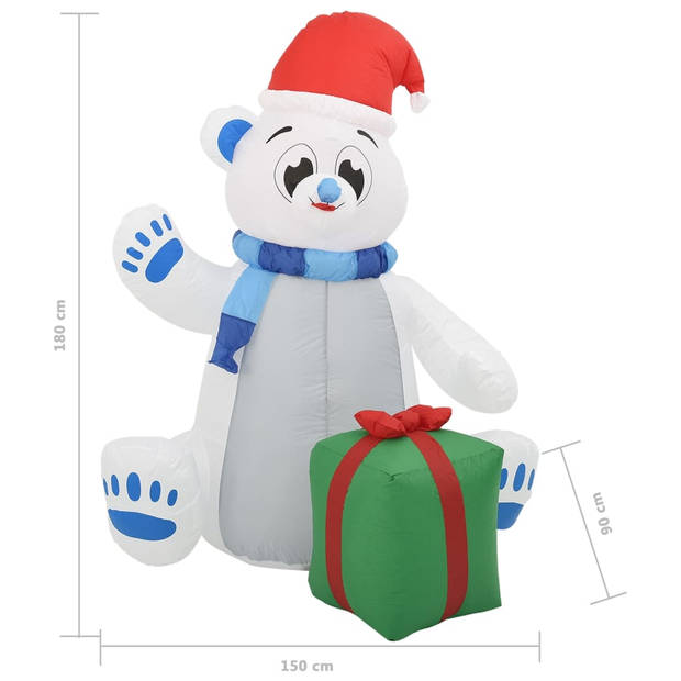 vidaXL Kerstfiguur ijsbeer opblaasbaar LED binnen en buiten 1,8 m
