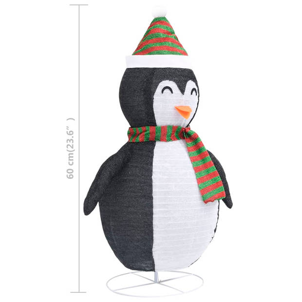 vidaXL Kerstpinguïn decoratief LED 60 cm luxe stof