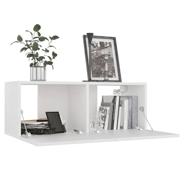 The Living Store TV-meubel - Trendy - Televisiekast - 80 x 30 x 30 cm - Wit