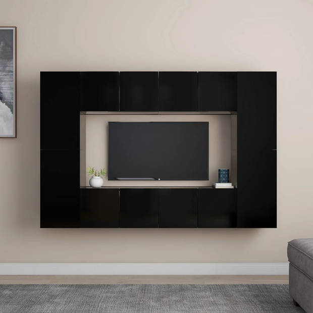 The Living Store TV-meubel Stereokast - zwart spaanplaat - 60x30x30 cm (L) / 30.5x30x60 cm (M) - Montage vereist - 4x