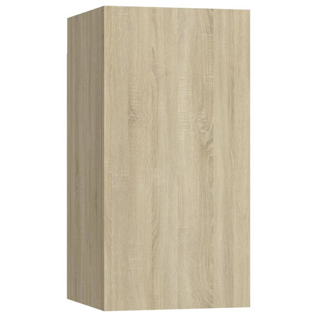 The Living Store Tv-meubelset Sonoma Eiken - Wandbevestiging - Inclusief 4 meubels - Afmetingen- 30.5 x 30 x 60 cm - 60