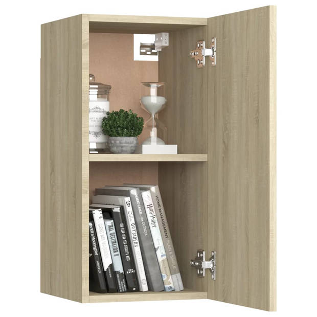 vidaXL Tv-meubels 2 st 30,5x30x60 cm bewerkt hout sonoma eikenkleurig