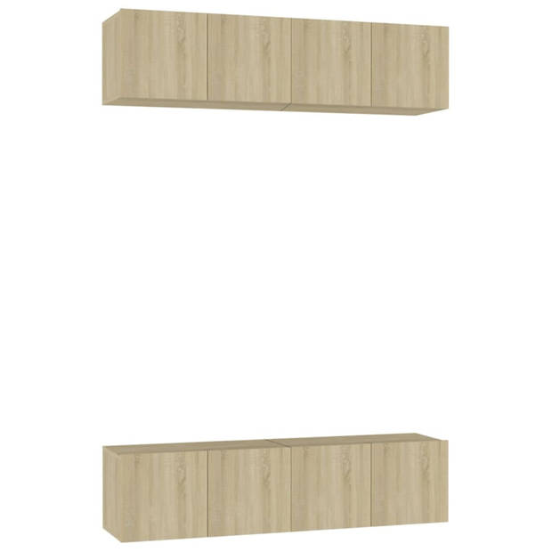 vidaXL Tv-meubelen 4 st 60x30x30 cm bewerkt hout sonoma eikenkleurig