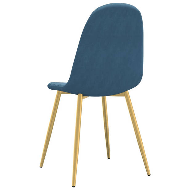 vidaXL Eetkamerstoelen 4 st fluweel blauw