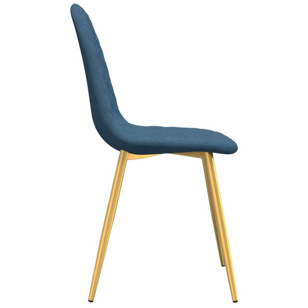 vidaXL Eetkamerstoelen 4 st fluweel blauw