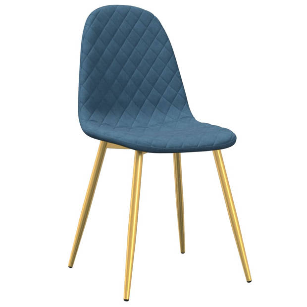 vidaXL Eetkamerstoelen 4 st fluweel blauw