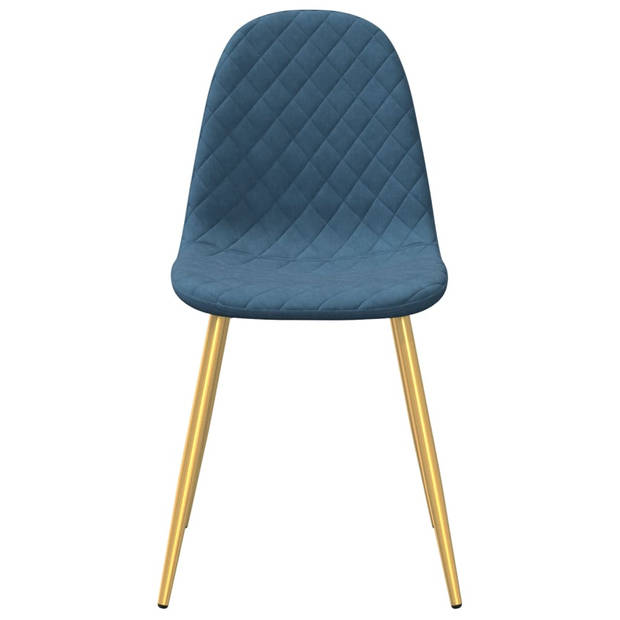 vidaXL Eetkamerstoelen 4 st fluweel blauw