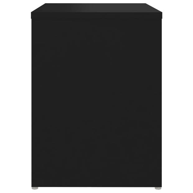 vidaXL Nachtkastje 40x30x40 cm bewerkt hout zwart