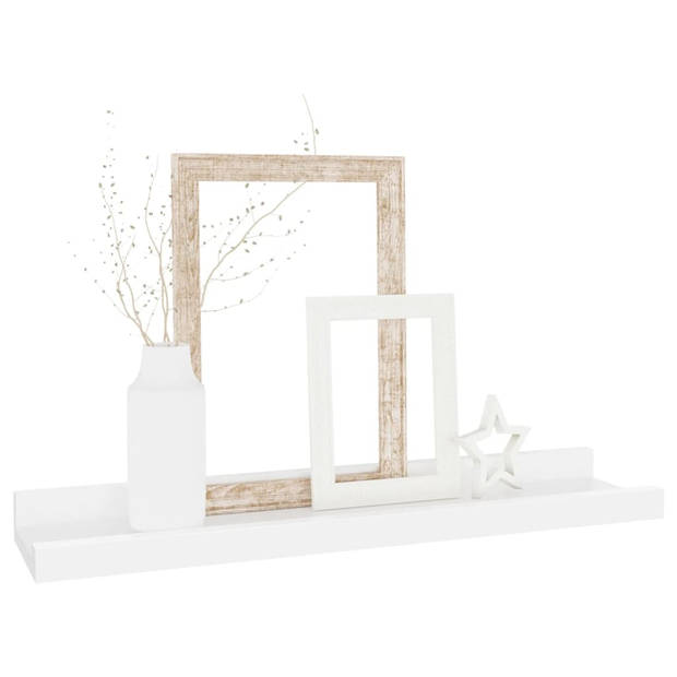 The Living Store Wandschap - MDF - 40 x 9 x 3 cm - Wit