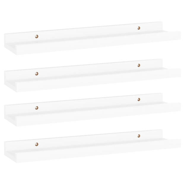 vidaXL Wandschappen 4 st 40x9x3 cm wit