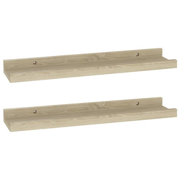 vidaXL Wandschappen 2 st 40x9x3 cm sonoma eikenkleurig