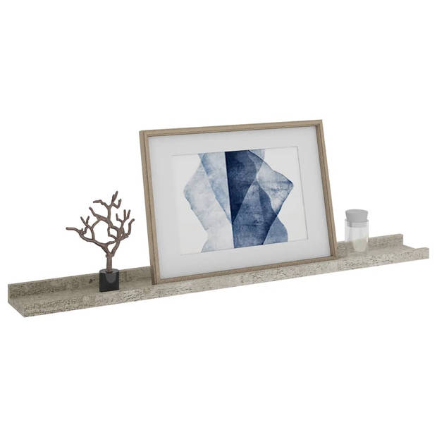 The Living Store Wandschap Betongrijs MDF 80x9x3cm - Praktisch en decoratief